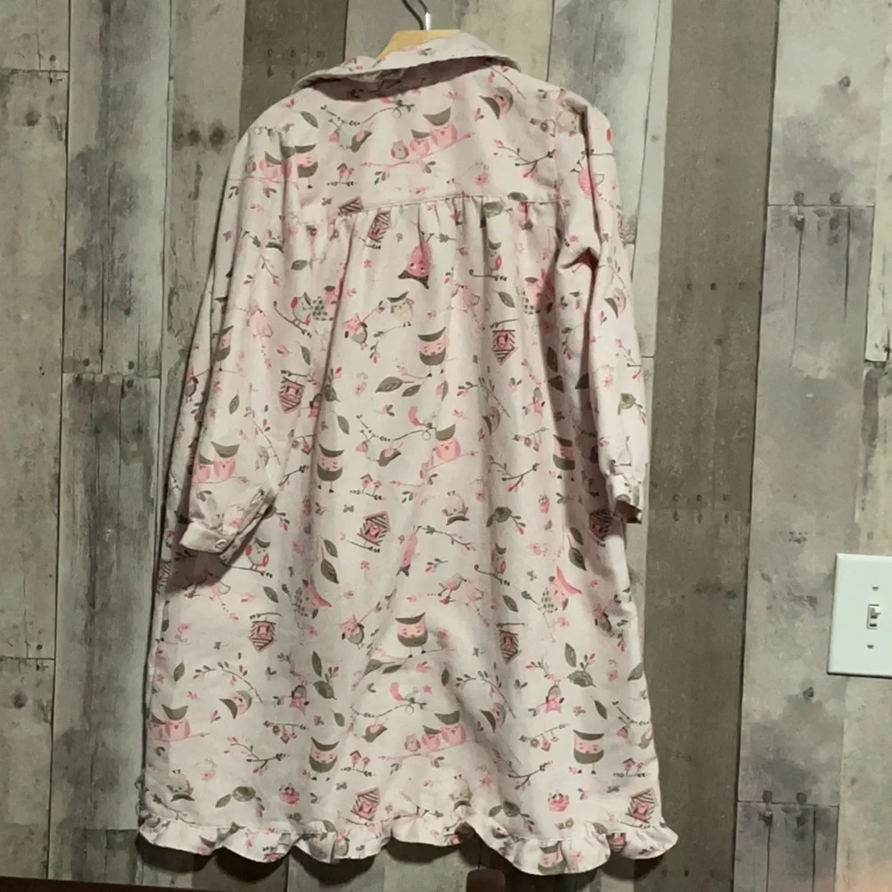 Pottery Barn Kids Long-sleeve Nightgown Girls Size 6 Pink Owl